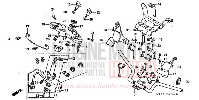 HANDLE PIPE/TOP BRIDGE for Pan-European EURO GRAY METALLIC (NH284D) from 1992