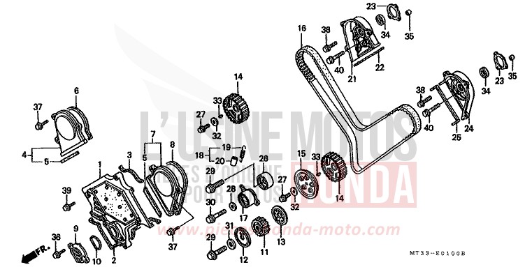 FRONT COVER/TIMING BELT for Pan-European BLACK (NH1D) from 1994