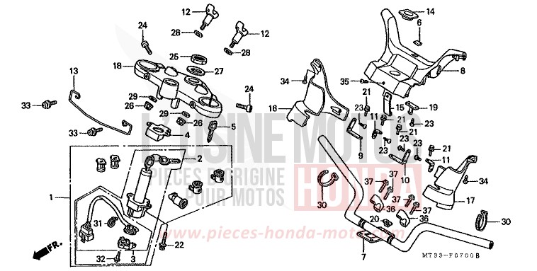 HANDLE PIPE/TOP BRIDGE for Pan-European EURO GRAY METALLIC (NH284D) from 1994