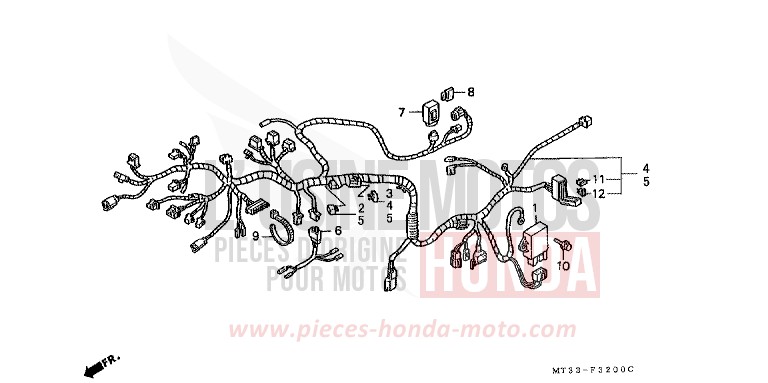 WIRE HARNESS (ST1100L/M/N/P/R) for Pan-European SPARKLING SILVER METALLIC (NH295D) from 1994