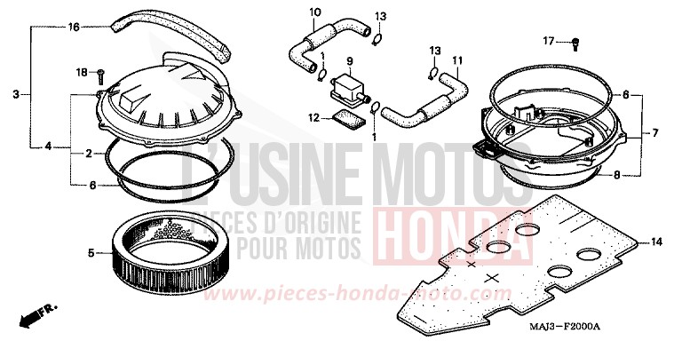 AIR CLEANER for Pan-European CANDY WINE BERRY RED-U (R114D) from 1995