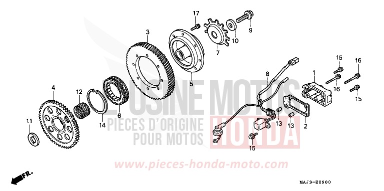 STARTING CLUTCH for Pan-European MUTE BLACK METALLIC (NH359) from 1996