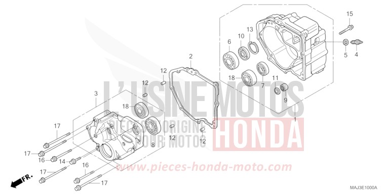 REAR CASE for Pan-European MUTE BLACK METALLIC (NH359) from 1996