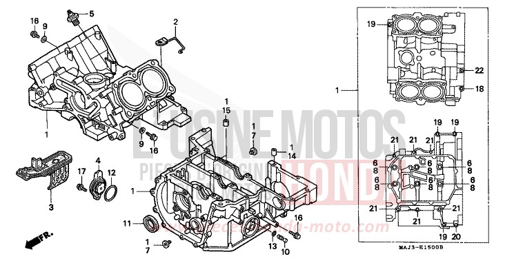 CRANKCASE for Pan-European MUTE BLACK METALLIC (NH359) from 1996
