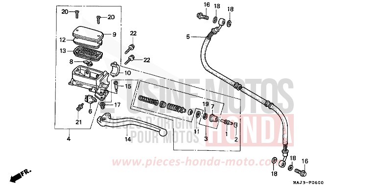 CLUTCH MASTER CYLINDER for Pan-European MUTE BLACK METALLIC (NH359) from 1996