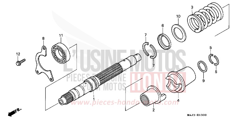 PRIMARY SHAFT for Pan-European MUTE BLACK METALLIC (NH359) from 1997