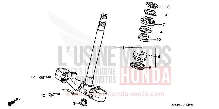 STEERING STEM for Pan-European MUTE BLACK METALLIC (NH359) from 1997