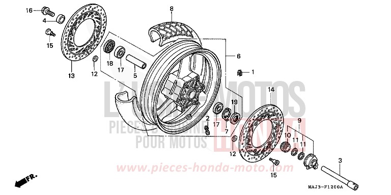 FRONT WHEEL (ST1100) for Pan-European MUTE BLACK METALLIC (NH359) from 1997