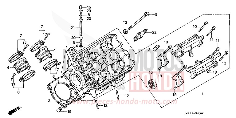 LEFT CYLINDER HEAD for Pan-European CANDY WINE BERRY RED-U (R114) from 1998