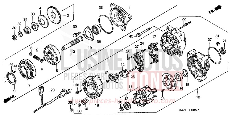 GENERATOR (ST1100T/V/W/AT/AV/AW) for Pan-European CANDY WINE BERRY RED-U (R114) from 1998
