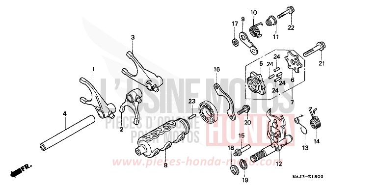 GEARSHIFT DRUM for Pan-European CANDY WINE BERRY RED-U (R114) from 1998