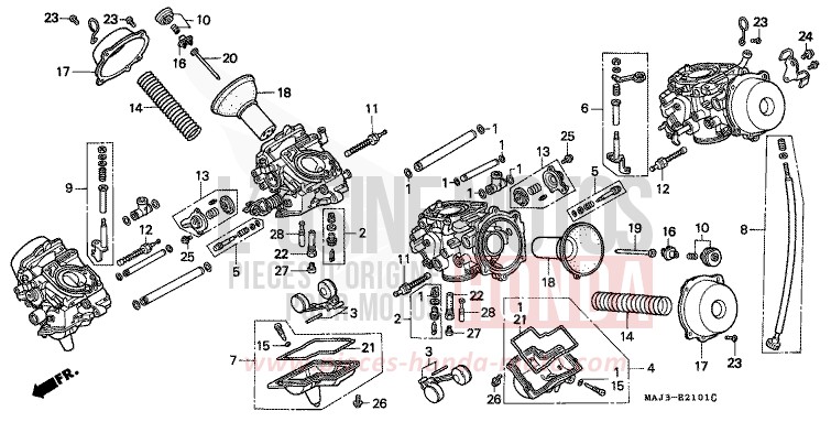 CARBURETOR (COMPONENT PARTS) for Pan-European CANDY WINE BERRY RED-U (R114) from 1998