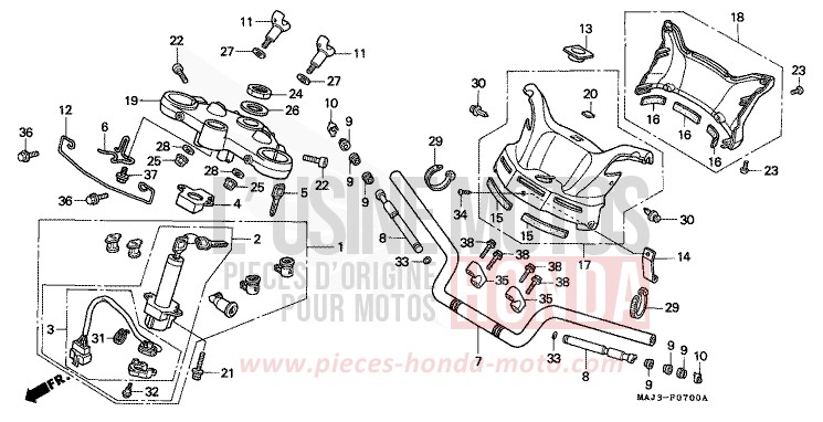HANDLE PIPE/TOP BRIDGE for Pan-European TASMANIA GREEN ME (G142) from 1998