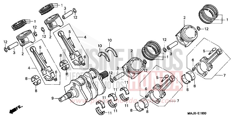 CRANKSHAFT/PISTON for Pan-European CANDY WINE BERRY RED-U (R114) from 1999