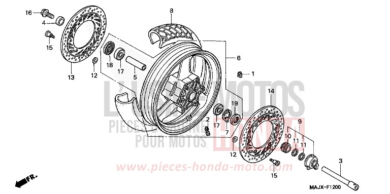 FRONT WHEEL (ST1100) for Pan-European CANDY WINE BERRY RED-U (R114) from 1999