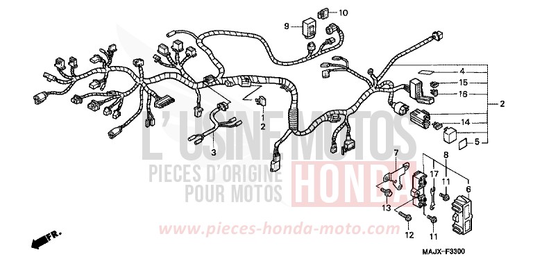WIRE HARNESS (ST1100) for Pan-European CANDY WINE BERRY RED-U (R114) from 1999