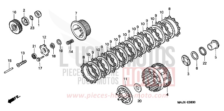CLUTCH for Pan-European MIDDY BLUE METTALIC (B162) from 1999