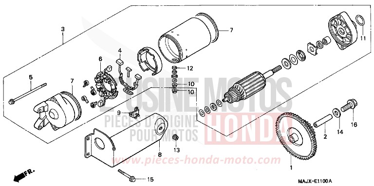 STARTING MOTOR for Pan-European MIDDY BLUE METTALIC (B162) from 1999