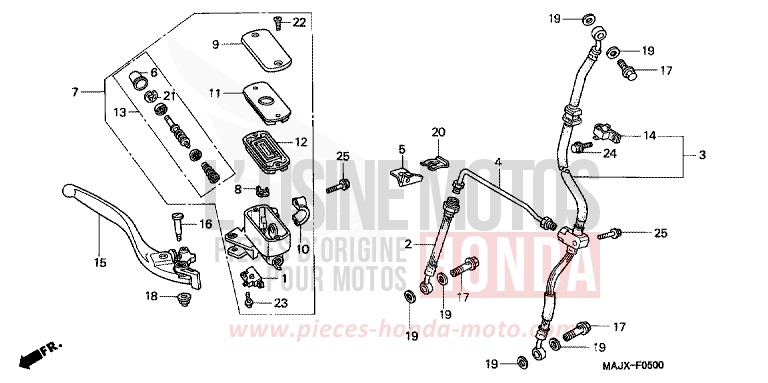 FR. BRAKE MASTER CYLINDER (ST1100) for Pan-European MIDDY BLUE METTALIC (B162) from 1999