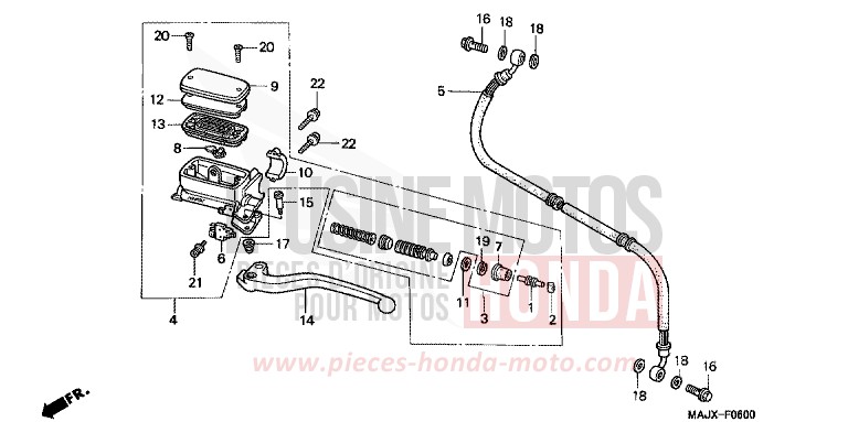 CLUTCH MASTER CYLINDER for Pan-European MIDDY BLUE METTALIC (B162) from 1999