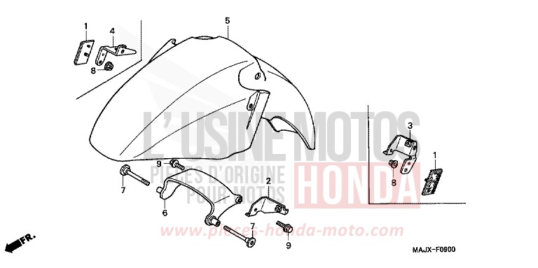 FRONT FENDER (ST1100) for Pan-European MIDDY BLUE METTALIC (B162) from 1999
