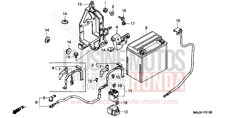 BATTERY for Pan-European MIDDY BLUE METTALIC (B162) from 1999