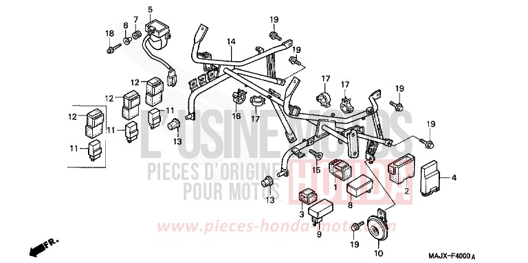 COWL STAY (ST1100) for Pan-European MIDDY BLUE METTALIC (B162) from 1999