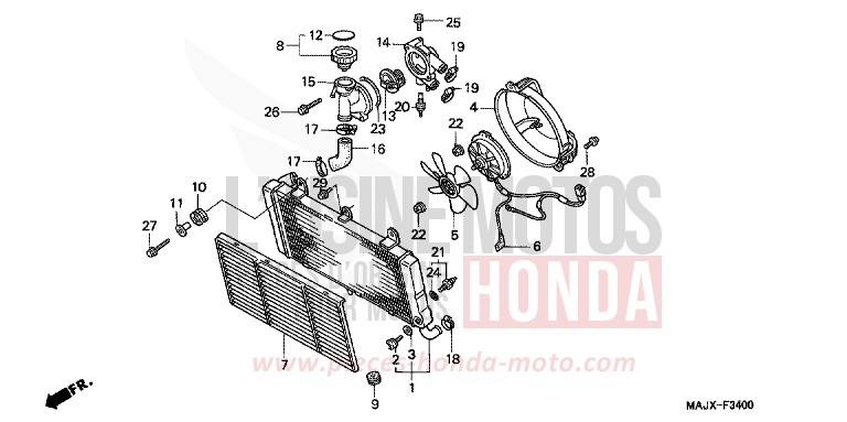 RADIATOR for Pan-European CANDY GRACEFUL RED-U (R151) from 2000