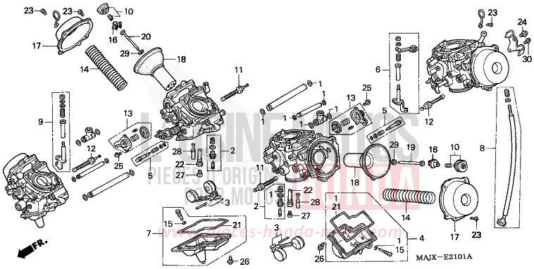 CARBURETOR (COMPONENT PARTS) for Pan-European MIDDY BLUE METTALIC (B162) from 2000