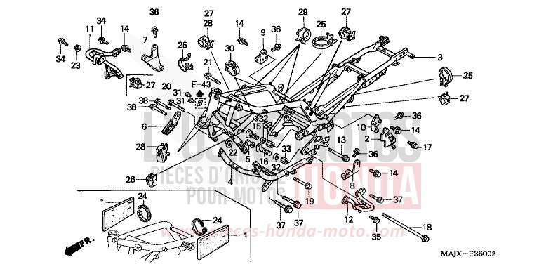 FRAME BODY for Pan-European MIDDY BLUE METTALIC (B162) from 2000