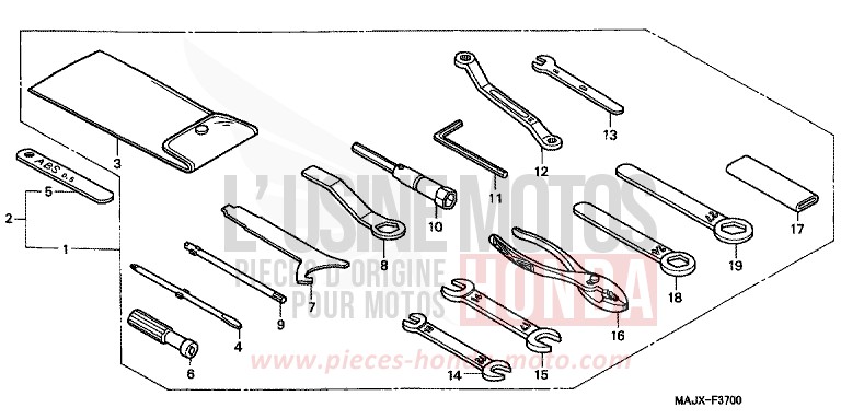 TOOLS for Pan-European MIDDY BLUE METTALIC (B162) from 2000