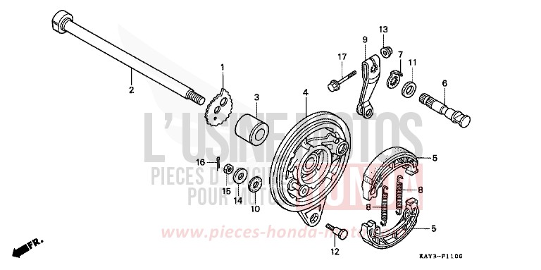 REAR BRAKE PANEL for Transcity NASHI (NASHI) from 1989