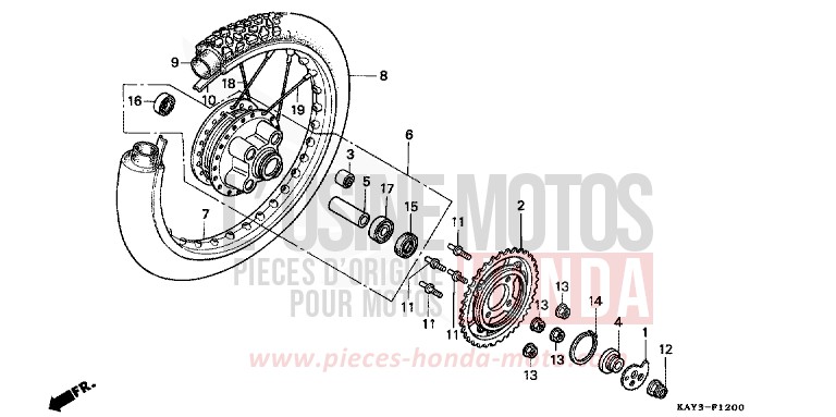 REAR WHEEL for Transcity NASHI (NASHI) from 1989