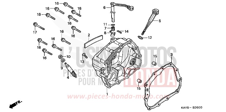 RIGHT CRANKCASE COVER for Transcity PEARL ATLANTIS BLUE (B142H) from 1995