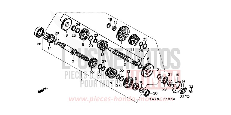 TRANSMISSION for Transcity PEARL ATLANTIS BLUE (B142H) from 1995