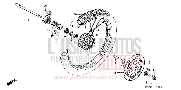 FRONT WHEEL for Transcity PEARL ATLANTIS BLUE (B142H) from 1995