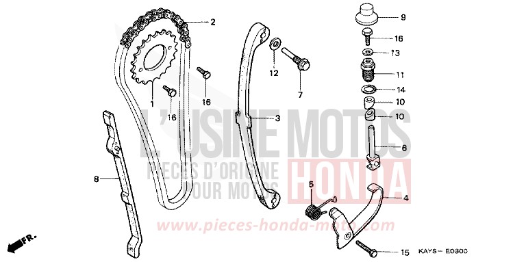 CAM CHAIN/TENSIONER for Transcity VERNIER GRAY METALLIC (NH168B) from 1995