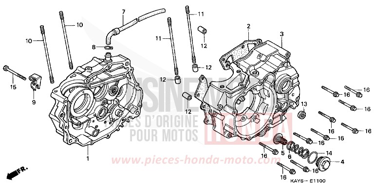 CRANKCASE for Transcity VERNIER GRAY METALLIC (NH168B) from 1995