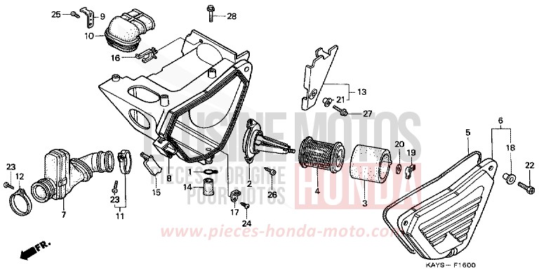 AIR CLEANER for Transcity VERNIER GRAY METALLIC (NH168B) from 1995