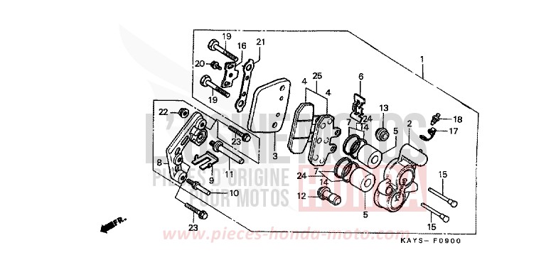 FRONT BRAKE CALIPER for Transcity PEARL ATLANTIS BLUE (B142H) from 1995