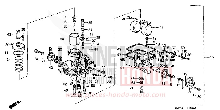 CARBURETOR for Transcity VERNIER GRAY METALLIC (NH168B) from 1995