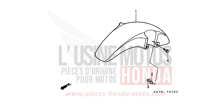 FRONT FENDER for Transcity VERNIER GRAY METALLIC (NH168B) from 1995