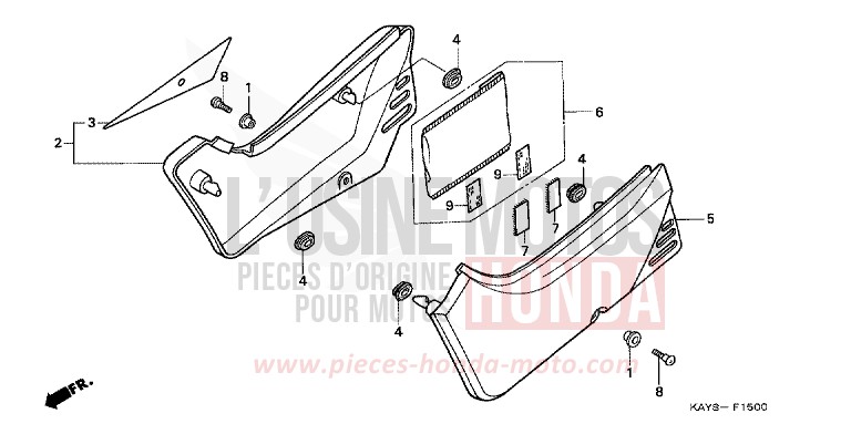 SIDE COVER for Transcity VERNIER GRAY METALLIC (NH168B) from 1995