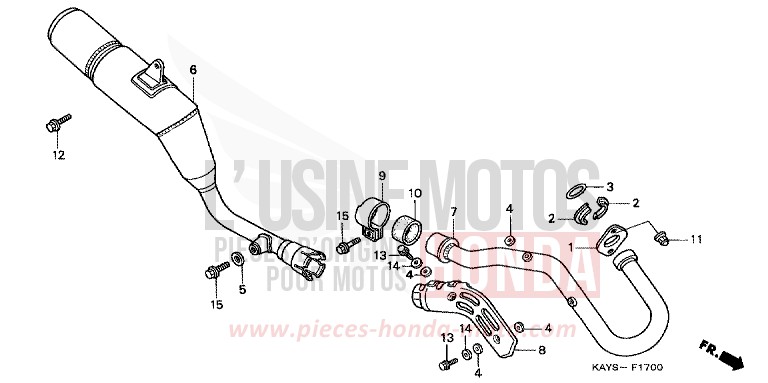 EXHAUST MUFFLER for Transcity VERNIER GRAY METALLIC (NH168B) from 1995