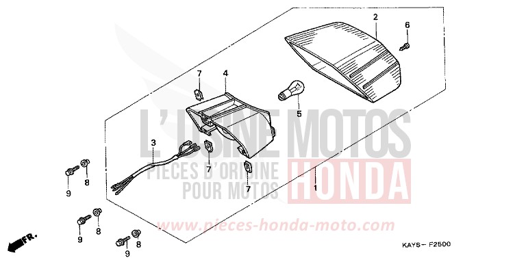 TAILLIGHT for Transcity VERNIER GRAY METALLIC (NH168B) from 1995