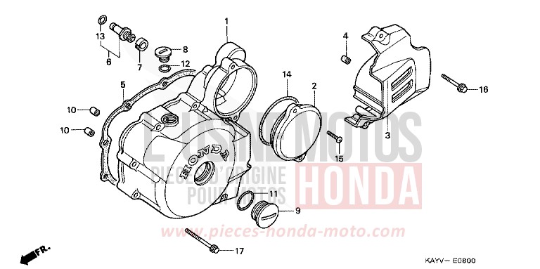 LEFT CRANKCASE COVER for Transcity BLACK (NH1D) from 1997