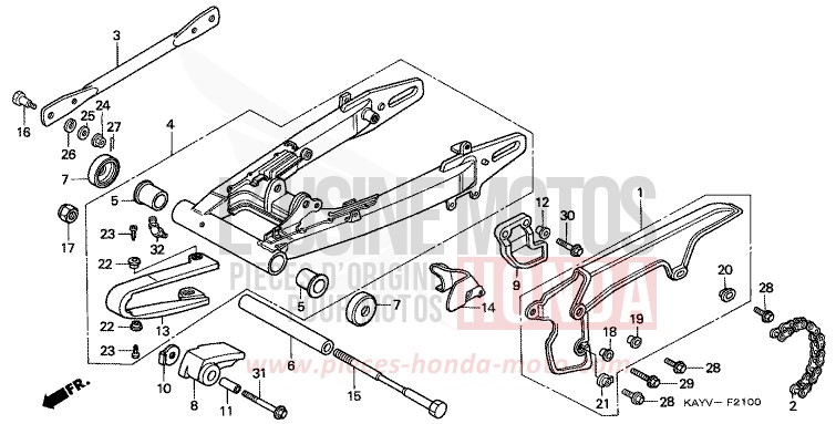 SWINGARM/CHAIN CASE for Transcity BLACK (NH1D) from 1997