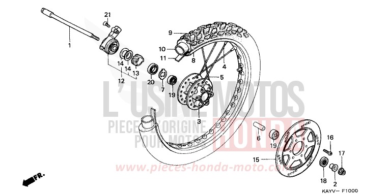 FRONT WHEEL for Transcity RADIANT RED METALLIC (R218K) from 1997
