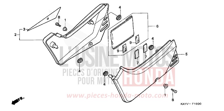 SIDE COVER for Transcity RADIANT RED METALLIC (R218K) from 1997