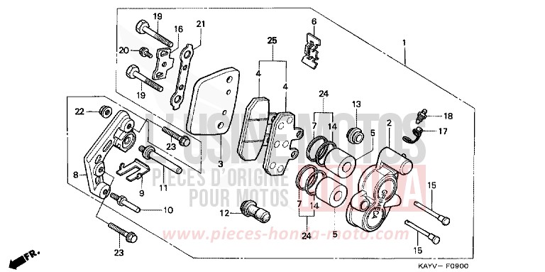 FRONT BRAKE CALIPER for Transcity BLACK (NH1D) from 1997